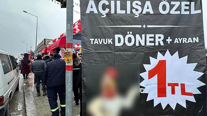 Döner ayran 1 TL'ye satıldı, metrelerce kuyruk oluştu!