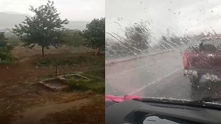 Elazığ'da dolu ve sağanak etkili oldu
