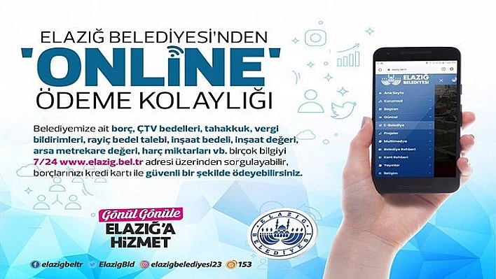 Elazığ Belediyesi'nden 'Online' Ödeme Kolaylığı