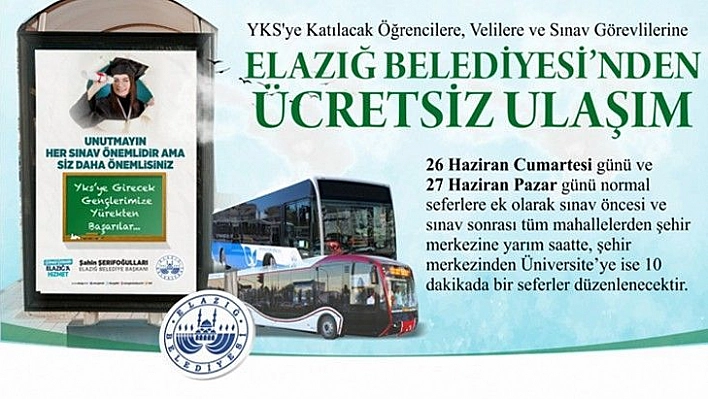 Elazığ Belediyesi'nden Ücretsiz Ulaşım Hizmeti