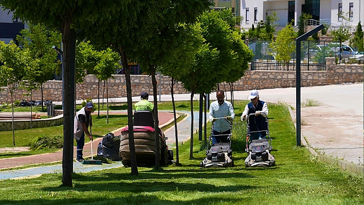 Elazığ Belediyesi'nden yeşil alanlarda yaz temizliği ve bakımı