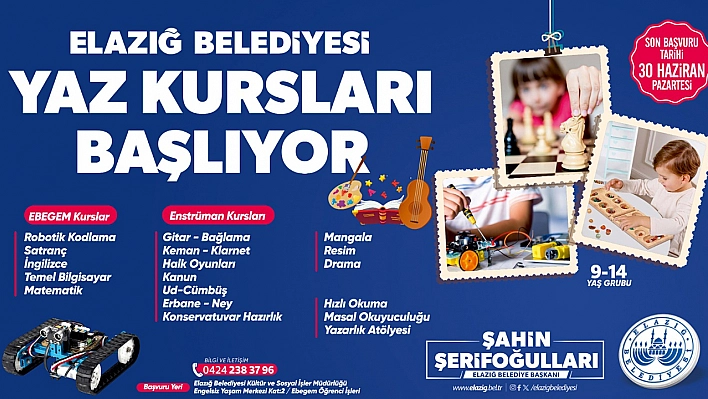 Elazığ Belediyesi yaz kursları başlıyor