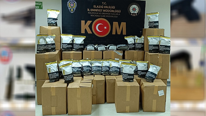 Elazığ'da 405 kilo bandrolsüz tütün ele geçirildi