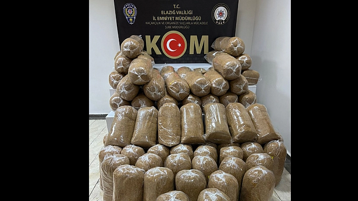 Elazığ'da 425 Kilo Kaçak Tütün Ele Geçirildi