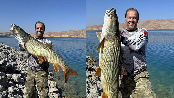 Elazığ'da amatör balıkçı 41 kilogramlık turna balığı yakaladı