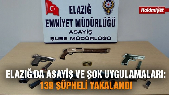 Elazığ'da Asayiş ve Şok Uygulamaları: 139 Şüpheli Yakalandı