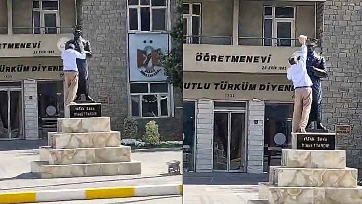 Elazığ'da Atatürk Büstüne Saldıran Şahıs Yakalandı