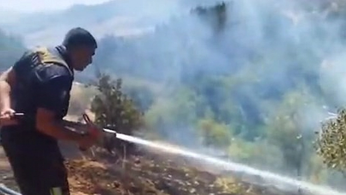 Elazığ'da bahçe yangını söndürüldü