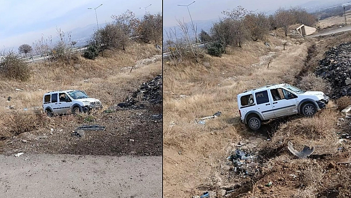 Elazığ'da bir araç şarampole girdi!