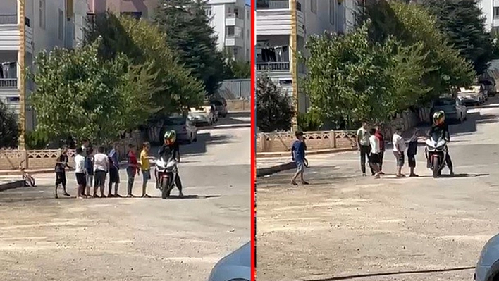 Elazığ'da çocukların motosiklet keyfi kamerada