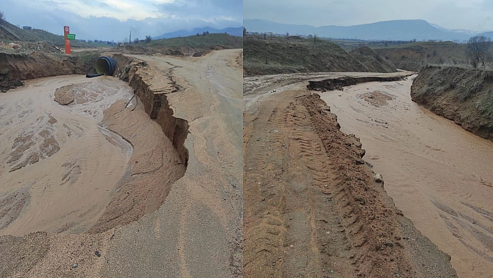 Elazığ'da çöken köy yolları ulaşıma kapandı