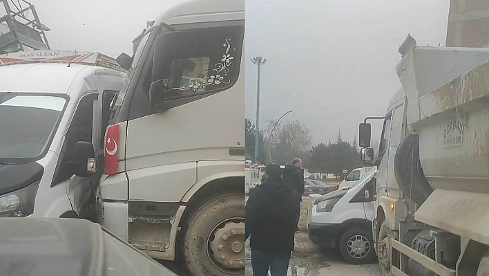 Elazığ'da freni boşalan kamyon 3 aracı biçti!