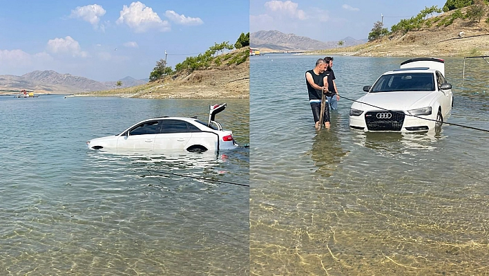 Elazığ'da Freni Boşalan Otomobil Keban Barajına Düştü