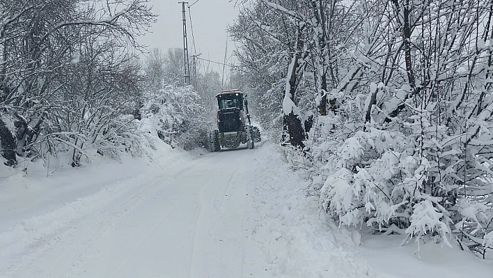 Elazığ'da kar yağışı nedeni ile 162 köy yolu ulaşıma kapandı