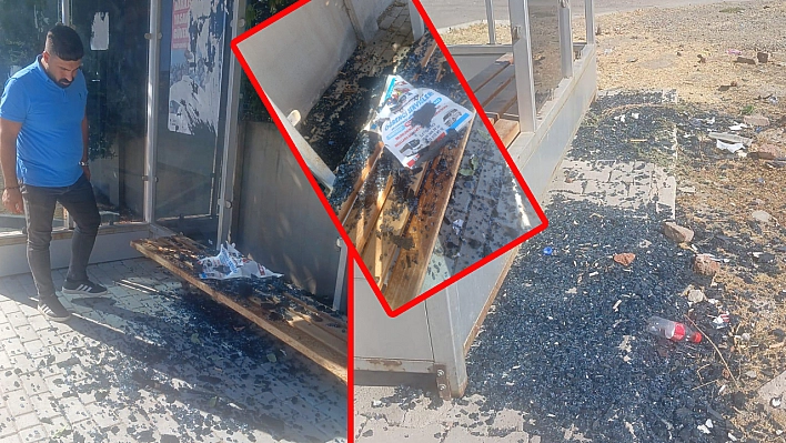 Elazığ'da kimliği belirsiz şüpheliler otobüs duraklarına zarar verdi