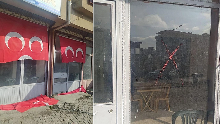 Elazığ'da MHP'nin seçim iletişim merkezine çirkin saldırı 