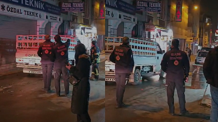 Elazığ'da motosikletin çarptığı pikapın yakıt deposu patladı