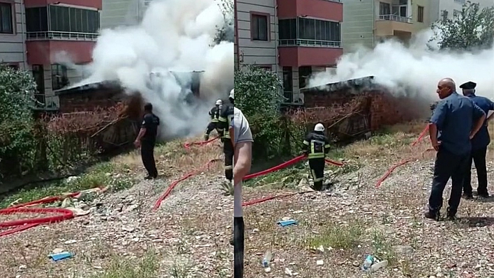 Elazığ'da odunluk yangını