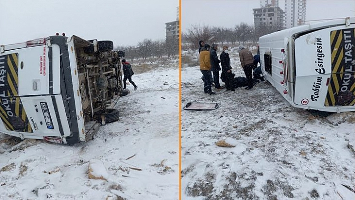 Elazığ'da Öğrenci Servisi Yan Yattı: 1 Yaralı