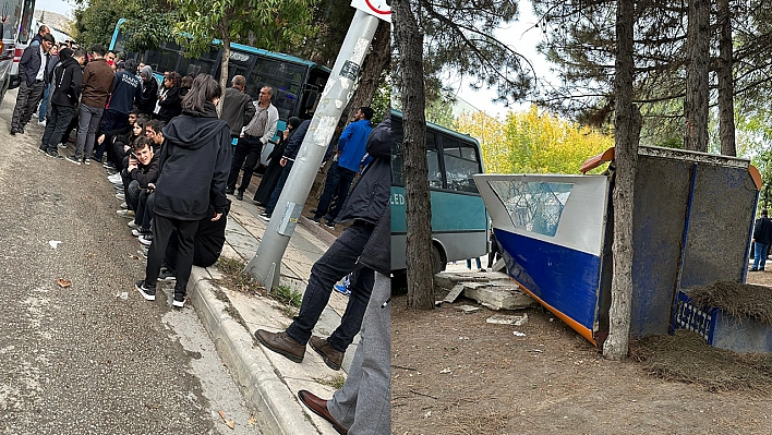 Elazığ'da Öğrencileri Taşıyan Midibüsün Freni Patladıktan Sonra Parka Daldı