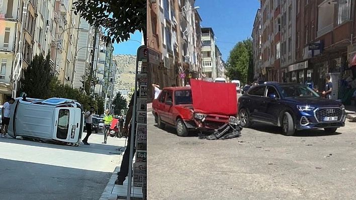 Elazığ'da Otomobil İle Çarpışan Hafif Ticari Araç Yan Yattı: 1 Yaralı