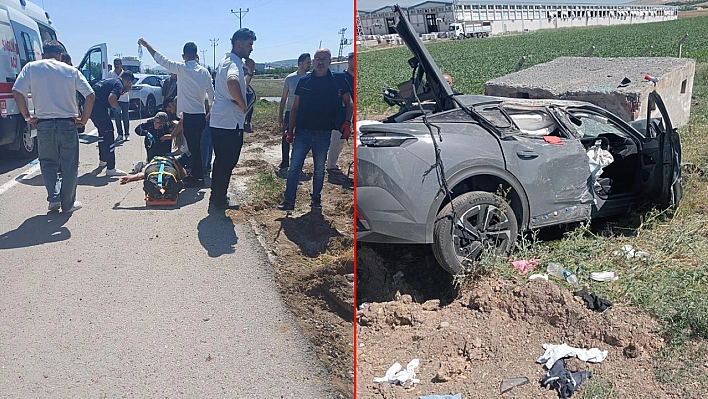 Elazığ'da otomobil şarampole uçtu! 4 kişi yaralandı!