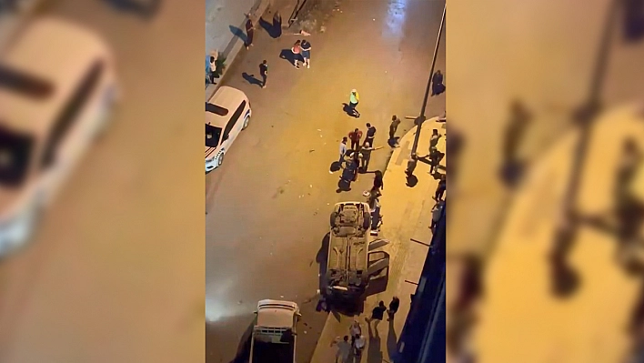 Elazığ'da otomobil takla attı