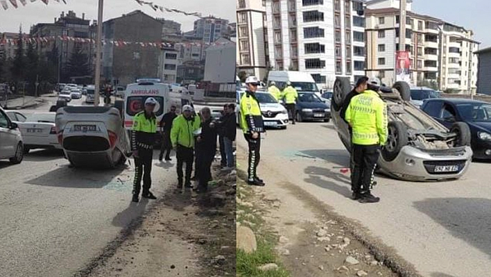 Elazığ'da Otomobil Ters Döndü!