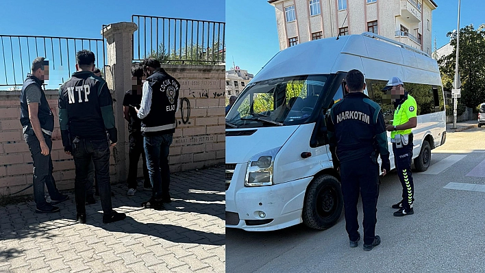 Elazığ'da polis ekipleri okul önlerinde