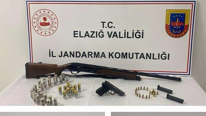 Elazığ'da Ruhsatsız Tüfek ve Tabanca Ele Geçirildi