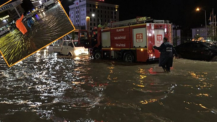 Elazığ'da sağanak biranda bastırdı, onlarca araç yolda kaldı