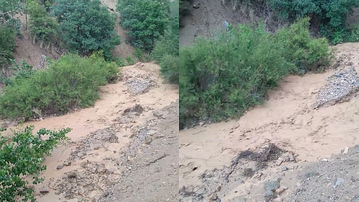 Elazığ'da Sağanak Yağış Etkili Oldu: Dereler Taştı