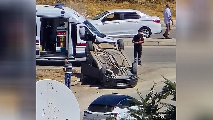 Elâzığ'da takla atan otomobilde 1 kişi yaralandı