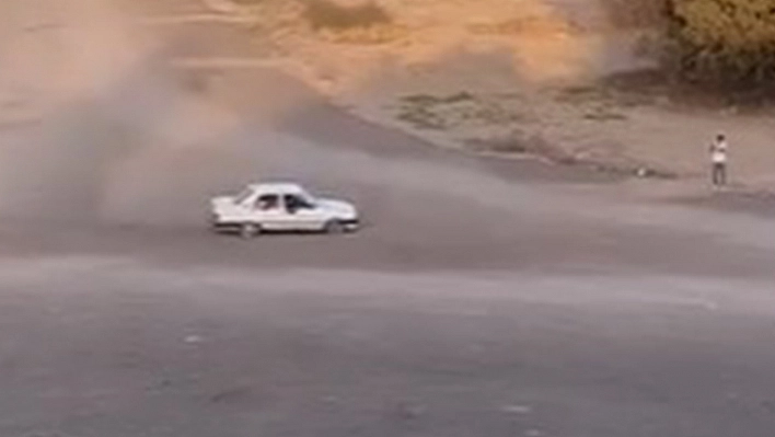 Elazığ'da tehlikeli anlar kamerada