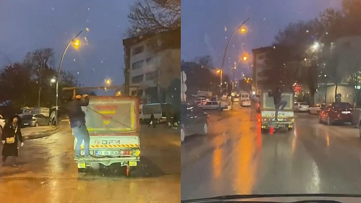 Elazığ'da tehlikeli yolculuk!