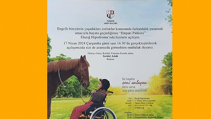 Elazığ Hipodromu'nda Empati Parkuru kuruluyor