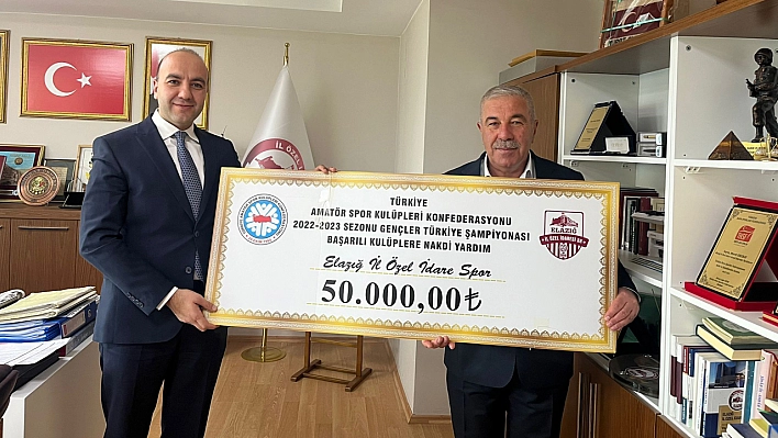 Elazığ İl Özel İdaresi Spor Kulübü'ne 50 Bin Liralık Başarı Ödülü