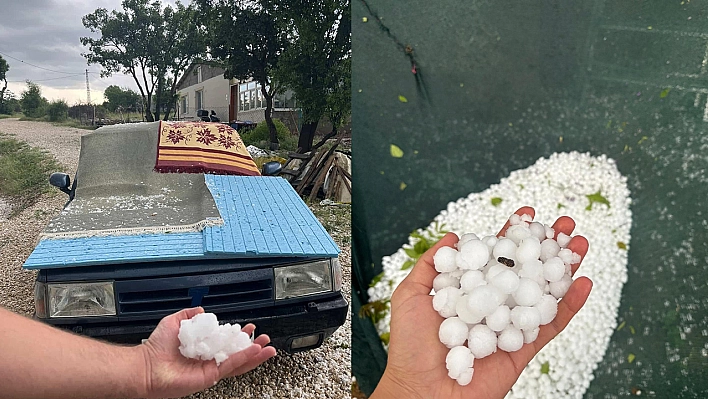 Elazığ'ın yüksek kesimlerinde dolu etkili oldu