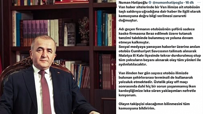 Elazığ Valisi Hatipoğlu'ndan taşlı saldırı iddialarına açıklama