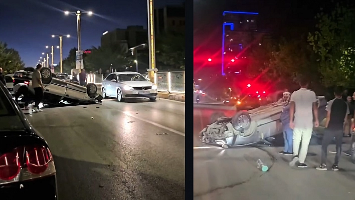 Elazığda otomobil takla attı 1 kişi yaralandı