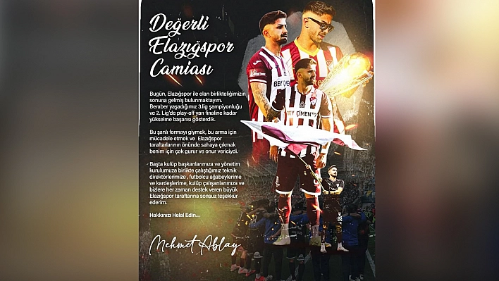 Elazığspor'da ayrılık