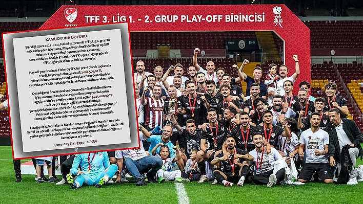 Elazığspor'dan Hatırlatma Mesajı