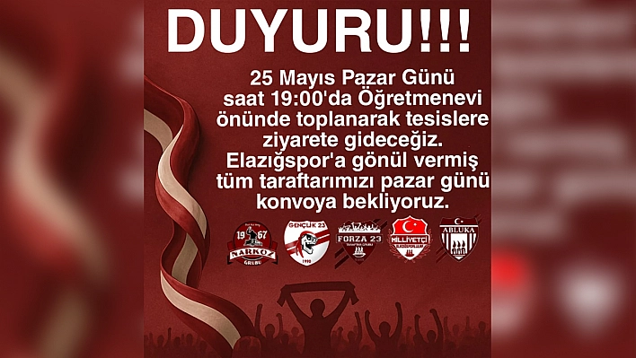Elazığspor taraftarından takıma kovoylu destek çağrısı