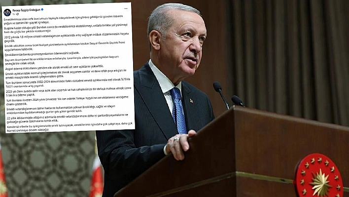 Erdoğan'dan emeklilere yüksek maaş değil, hizmet vaadi