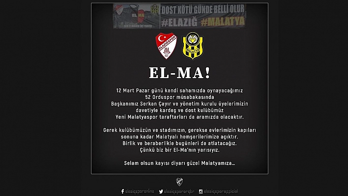 ES Elazığspor & Malatyaspor kardeşliği