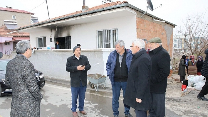 Evi yanan aileye Başkan Güder sahip çıktı