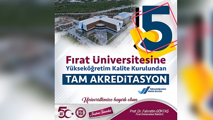 Fırat Üniversitesinin 50. Yılında bir önemli başarı daha