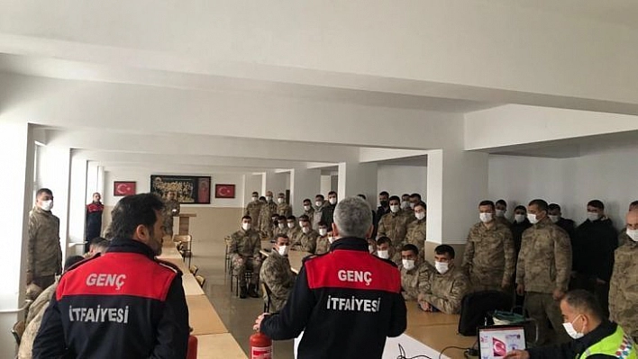 Genç'te jandarma personeline yönelik yangın tatbikatı