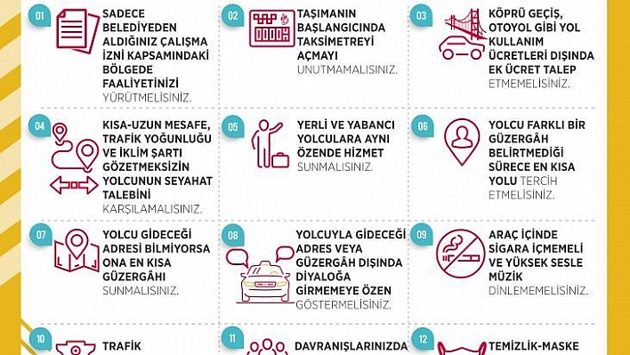 İçişleri Bakanlığından Taksi Şoförlerine 12 Kural Hatırlatması