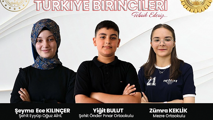 LGS'de Elazığ'dan 3 Türkiye birincisi